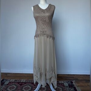 Kroshetta by Papillon cream crochet Gypsy fairy dress medium